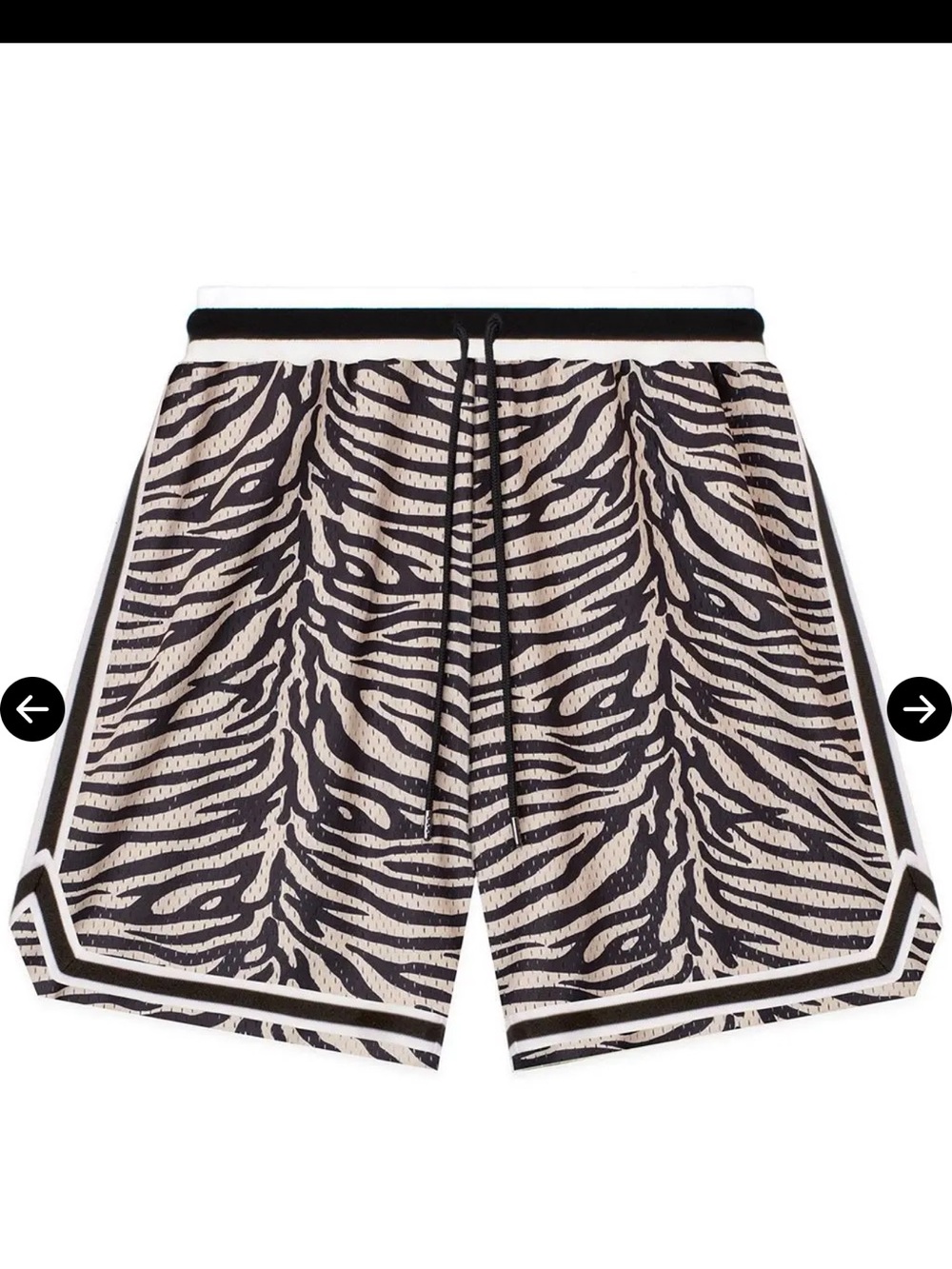 EUC John Elliott Zebra Print Track Shorts Men’s size 2 M Black Tan $248